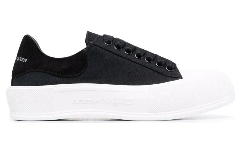 Alexander Mcqueen Deck Skate Plimsoll Lace-Up Black White