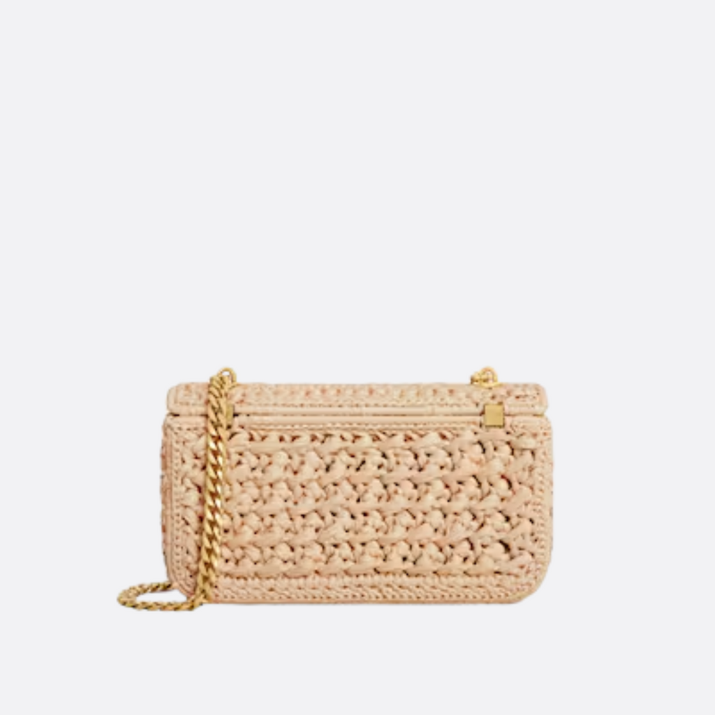 SCHULTERTASCHE MIT KETTE CLAUDE AUS RAFFIA MIT GEWEBEEFFEKT