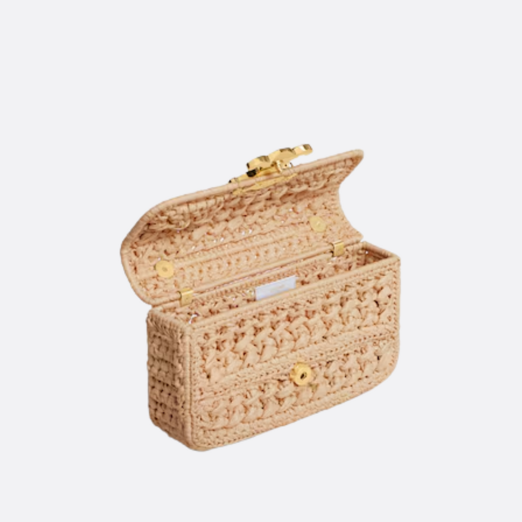 SCHULTERTASCHE MIT KETTE CLAUDE AUS RAFFIA MIT GEWEBEEFFEKT