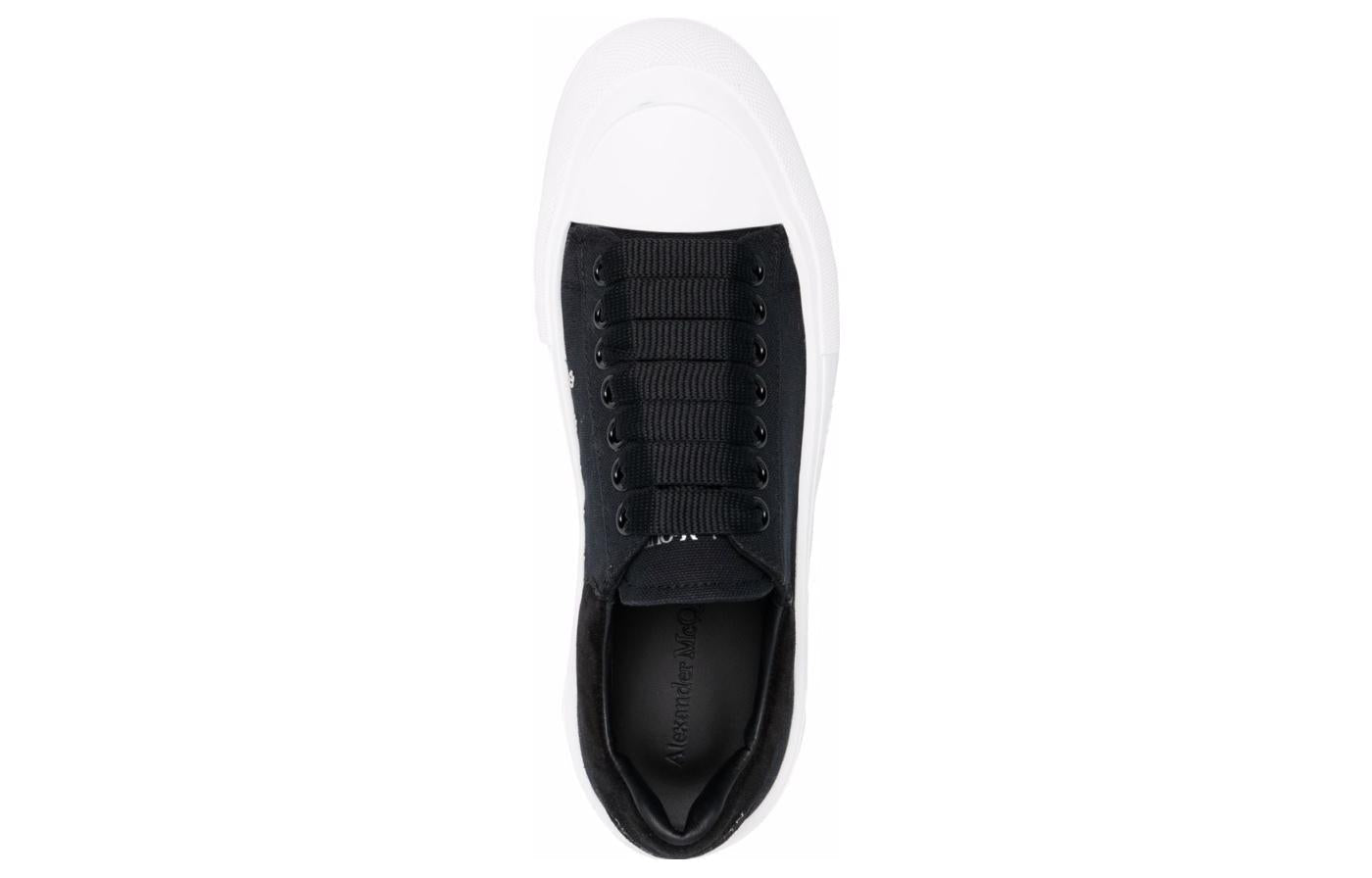 Alexander Mcqueen Deck Skate Plimsoll Lace-Up Black White