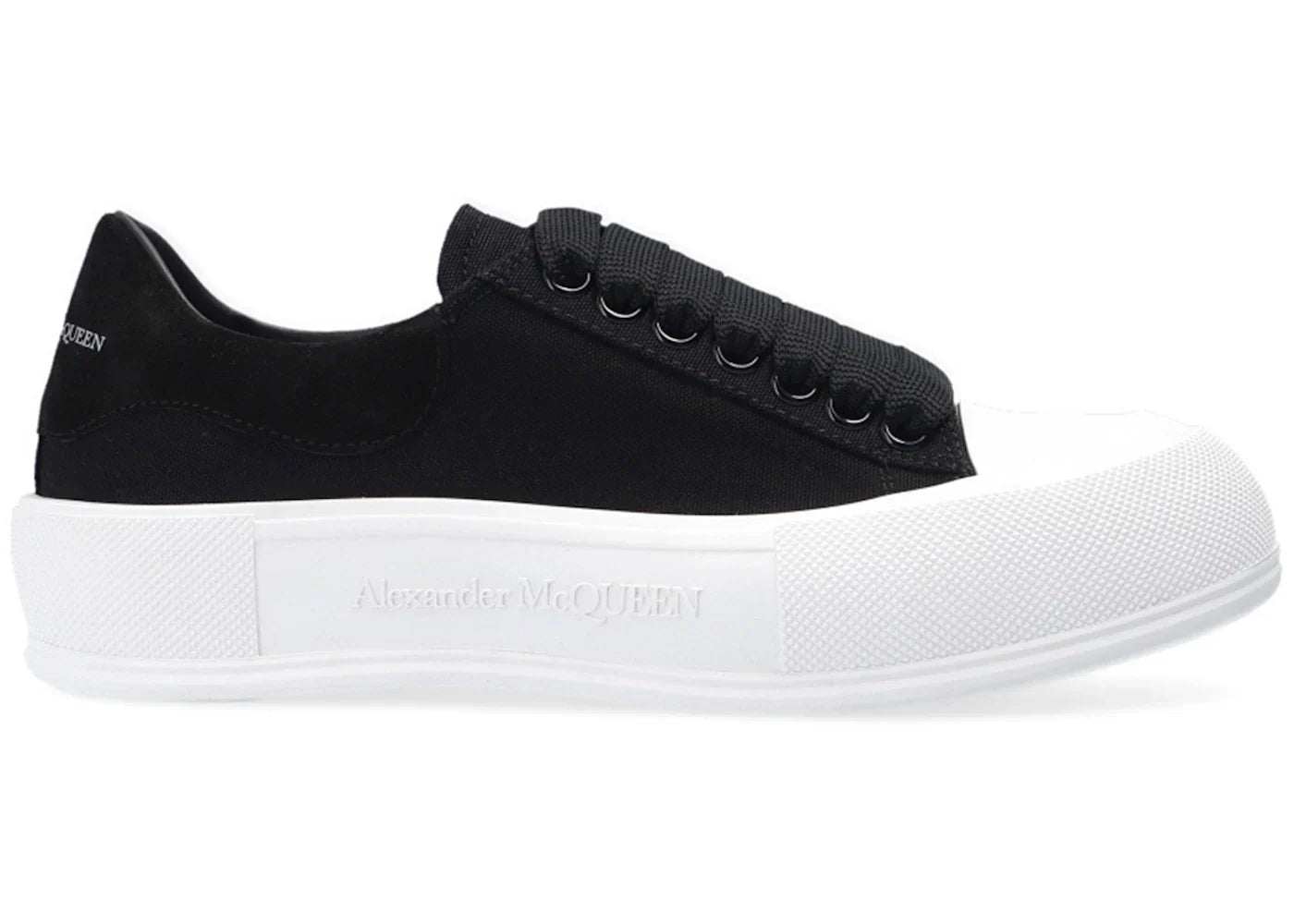 Alexander Mcqueen Deck Skate Plimsoll Lace-Up Black White (Women'S)