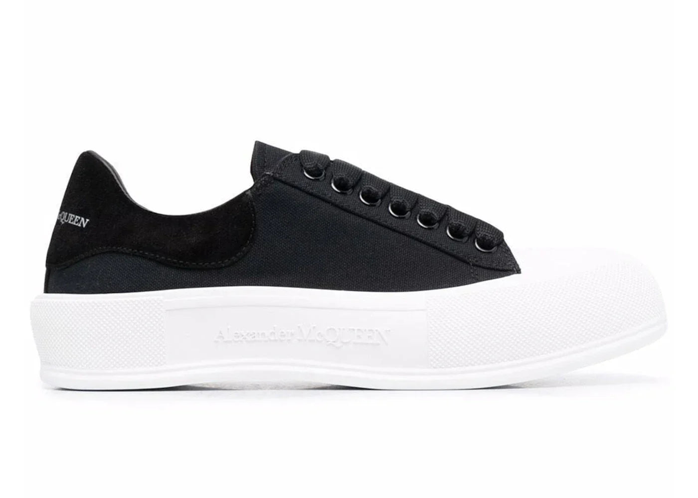 Alexander Mcqueen Deck Skate Plimsoll Lace-Up Black White