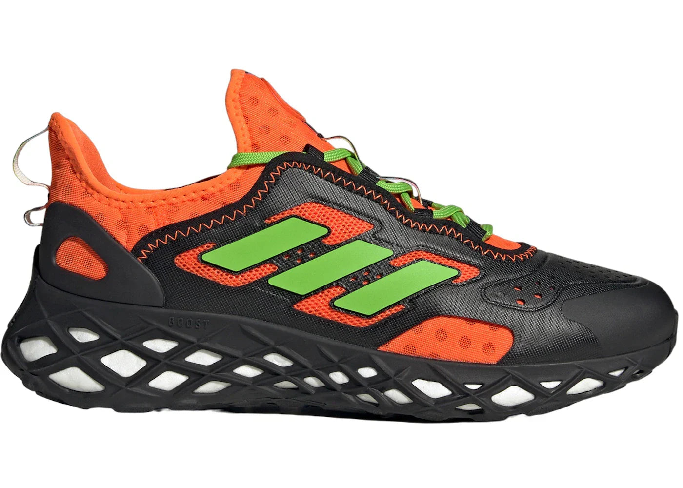 adidas Web Boost Core Black Team Semi Sol Green2 Impact Orange