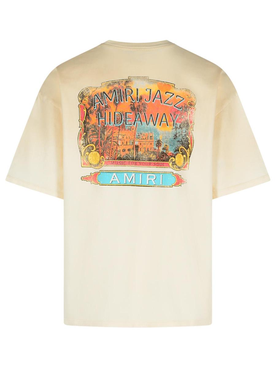 'Amiri Jazz' Ivory Cotton T-Shirt