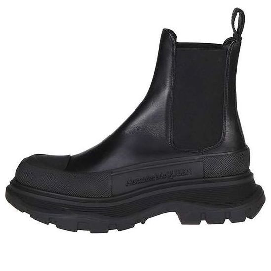 Alexander Mcqueen Chelsea Tread Ankle Boot Black (Women'S)