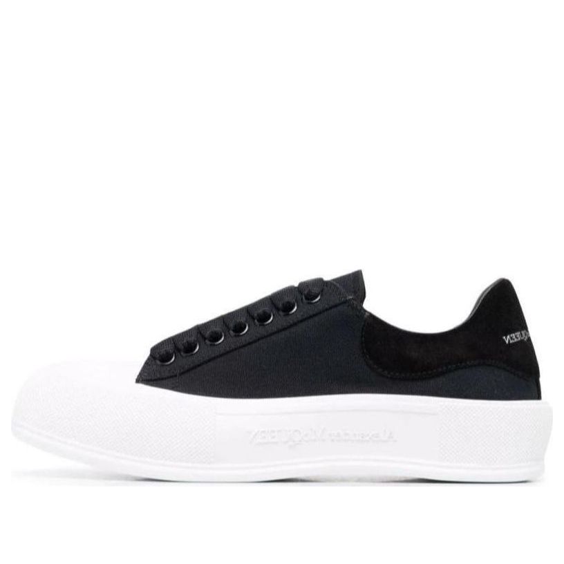 Alexander Mcqueen Deck Skate Plimsoll Lace-Up Black White